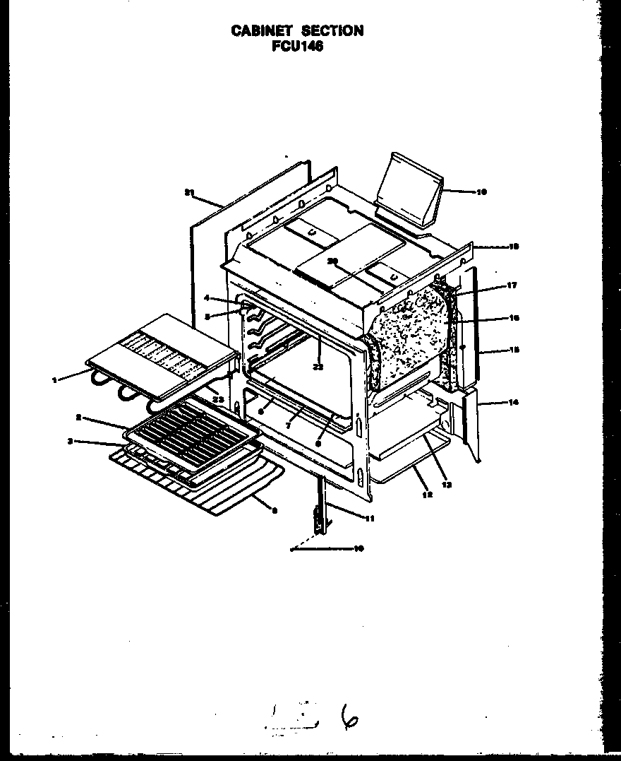 Modern Maid FCU158 cabinet section (fcu146) diagram