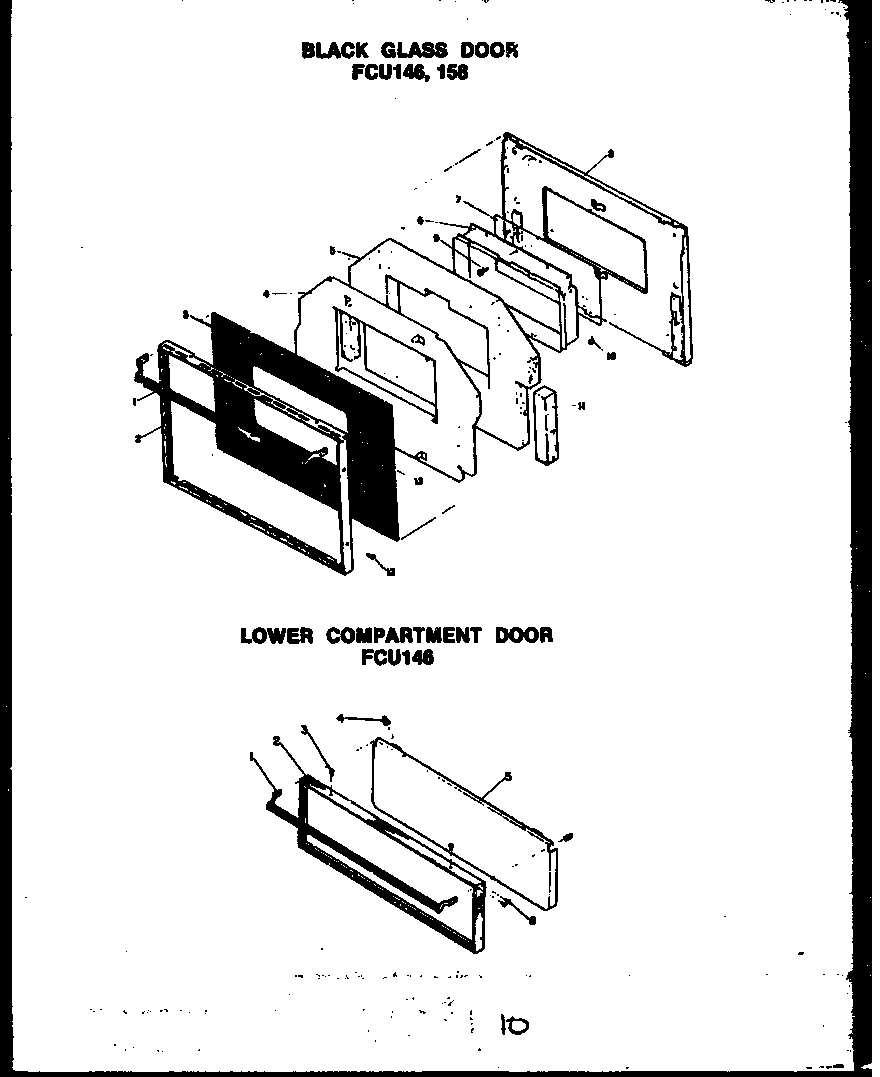 Modern Maid FCU158 black glass door diagram
