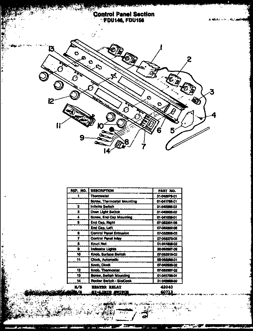 Modern Maid FDU158 control diagram