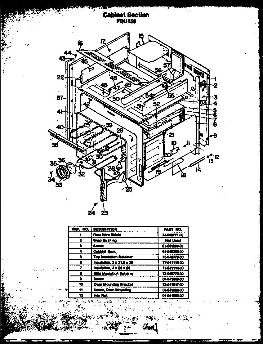 Modern Maid FDU158 cabinet section (fdu158) diagram