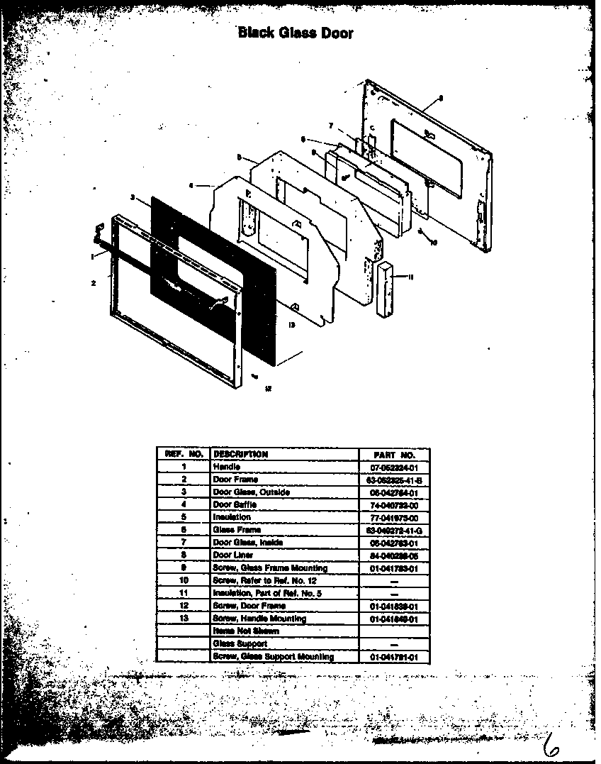 Modern Maid FCU128 black glass door diagram
