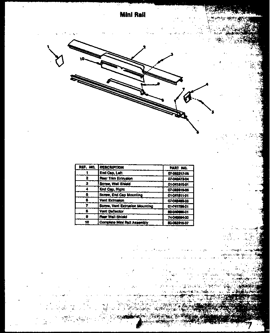 Modern Maid FCU128 mini rail diagram