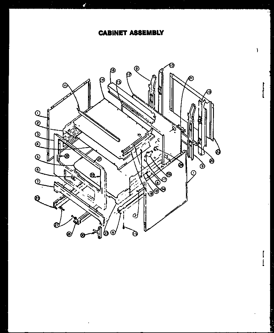 Caloric EJS306 cabinet assembly diagram