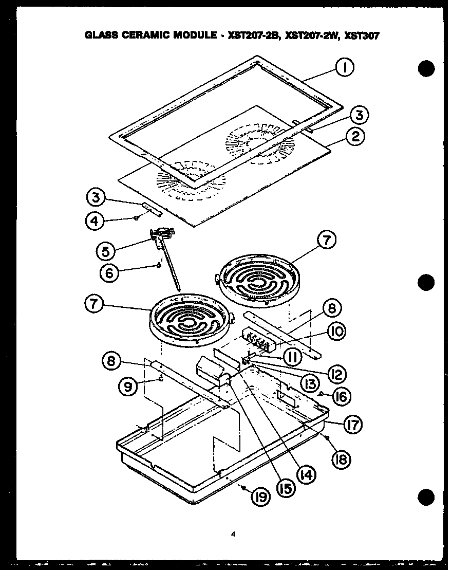 Modern Maid FDU185 glass ceramic module diagram