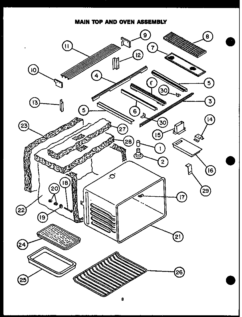 Modern Maid FDU185 main top and oven assembly diagram