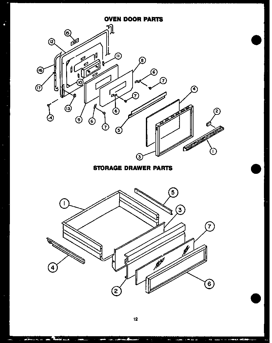 Modern Maid FDU185 oven door parts diagram