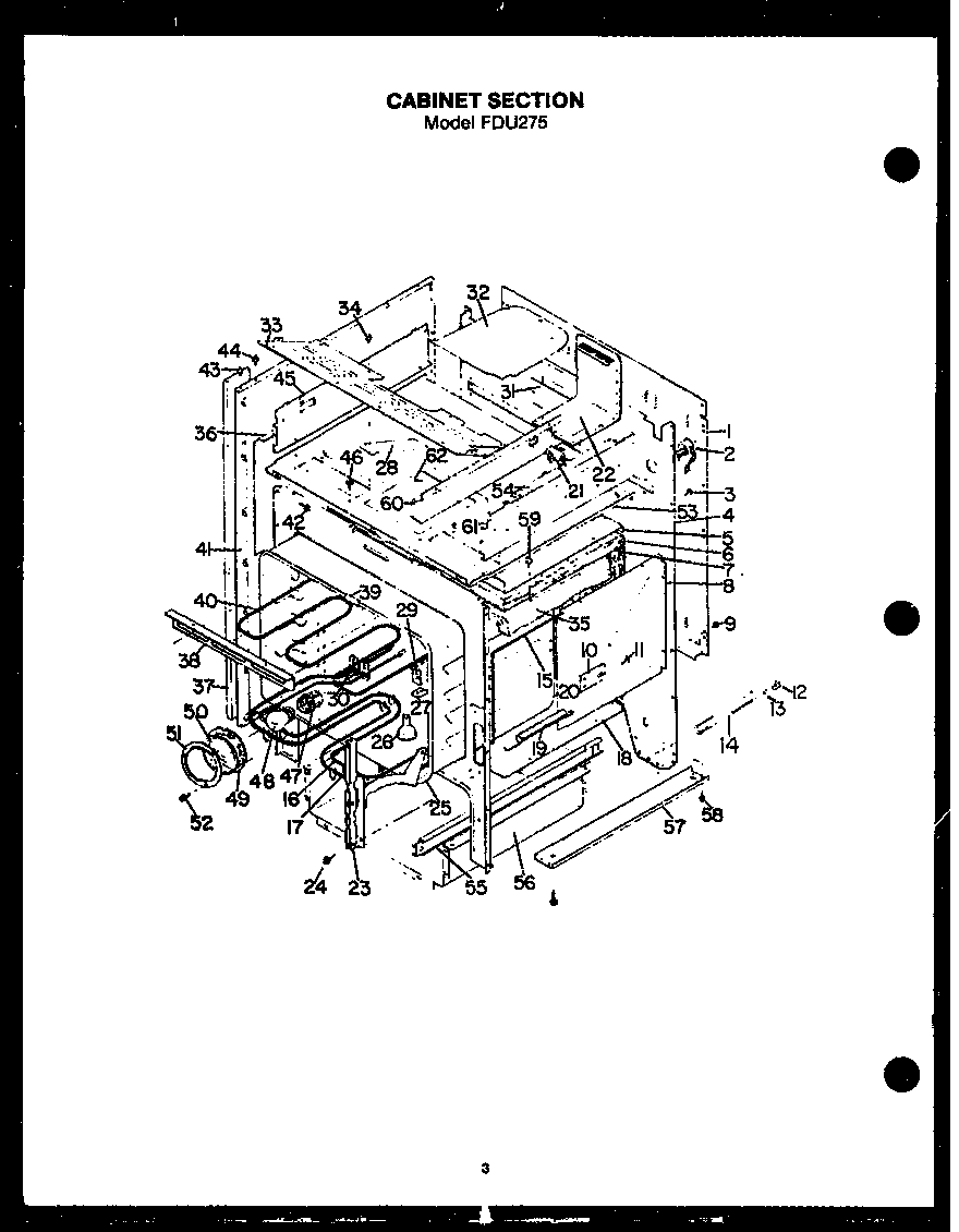 Modern Maid FDU275 cabinet section diagram