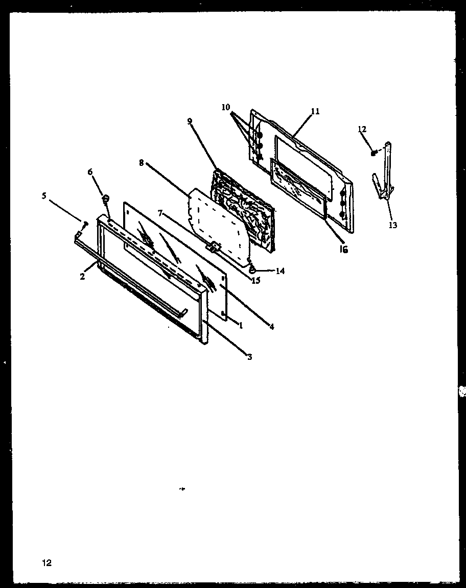 Caloric EHT330-P1142446NL glass oven door diagram