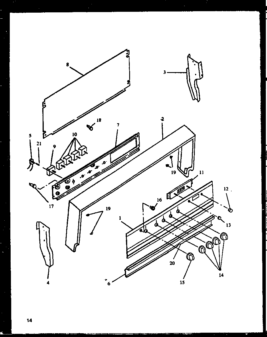 Caloric EHT330-P1142446NL control panel diagram