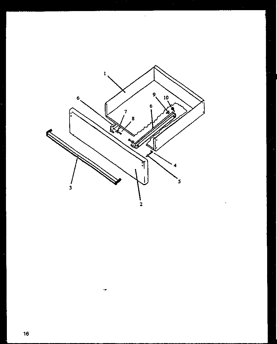Caloric EHT330-P1142446NL storage drawer diagram