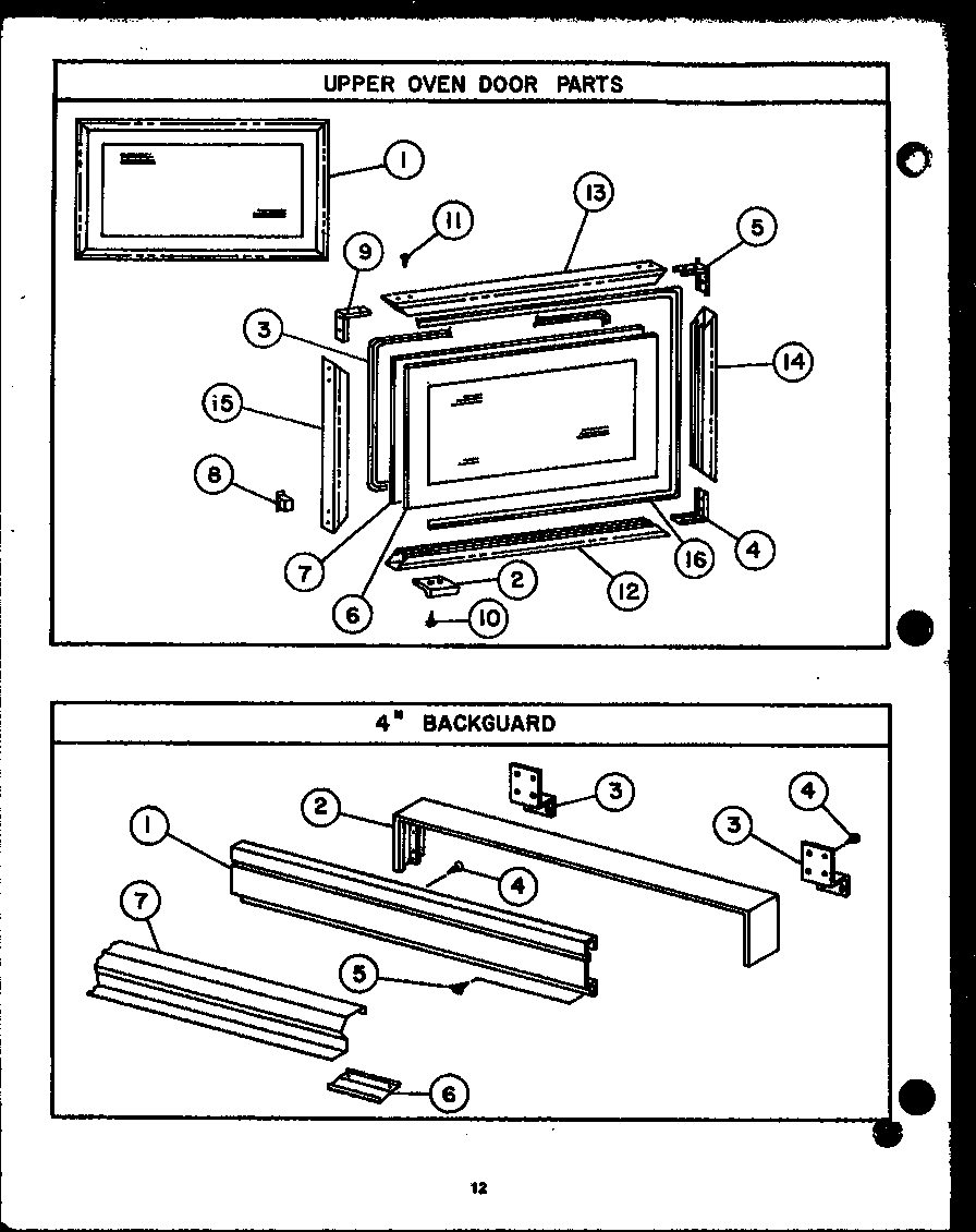 Caloric EJC394 4" backguard (ehc312) (ejc312) (ehc314) (ejc314) (ehc394) (ejc394) diagram