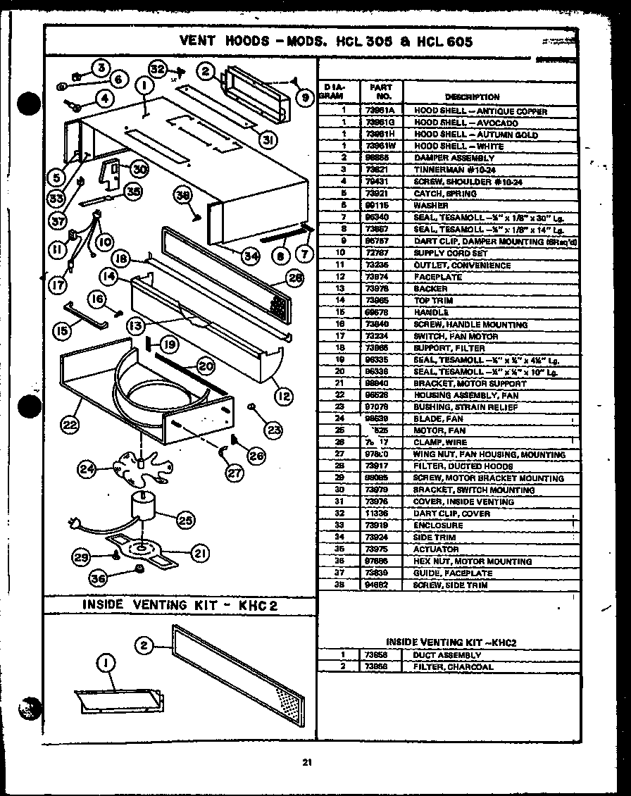 Caloric EJC394 (hcl305) (hcl605) (khc2) diagram