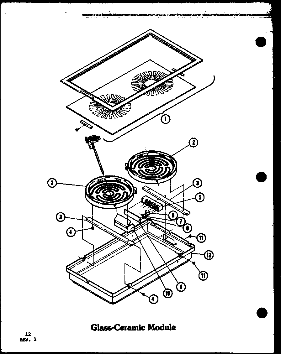 Amana ADM-1B-P85548-2S glass-ceramic module (cc-2/p27271-2s) (cc-2/p27271-8s) diagram