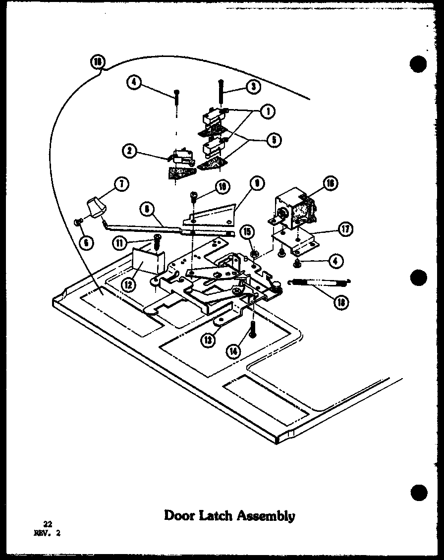 Amana ADM-1B-P85548-2S door latch assembly (adm-1b/p85548-2s) (adm-1b/p85548-3s) (adm-1b/p85548-4s) diagram
