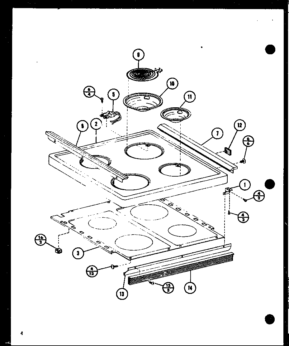 Amana ARR-201/P85450-5S cooktop diagram