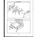 Caloric EHS346 oven door parts diagram