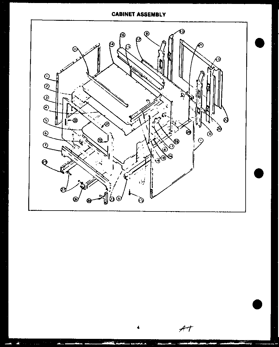 Caloric EHS267 cabinet assembly diagram