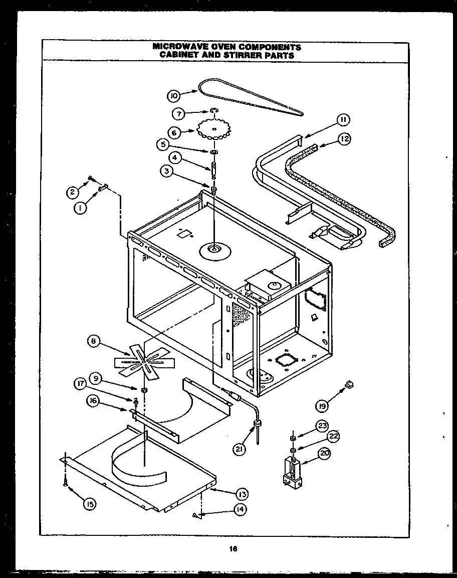 Caloric EKS396 microwave oven components and stirrer parts (eks396) diagram