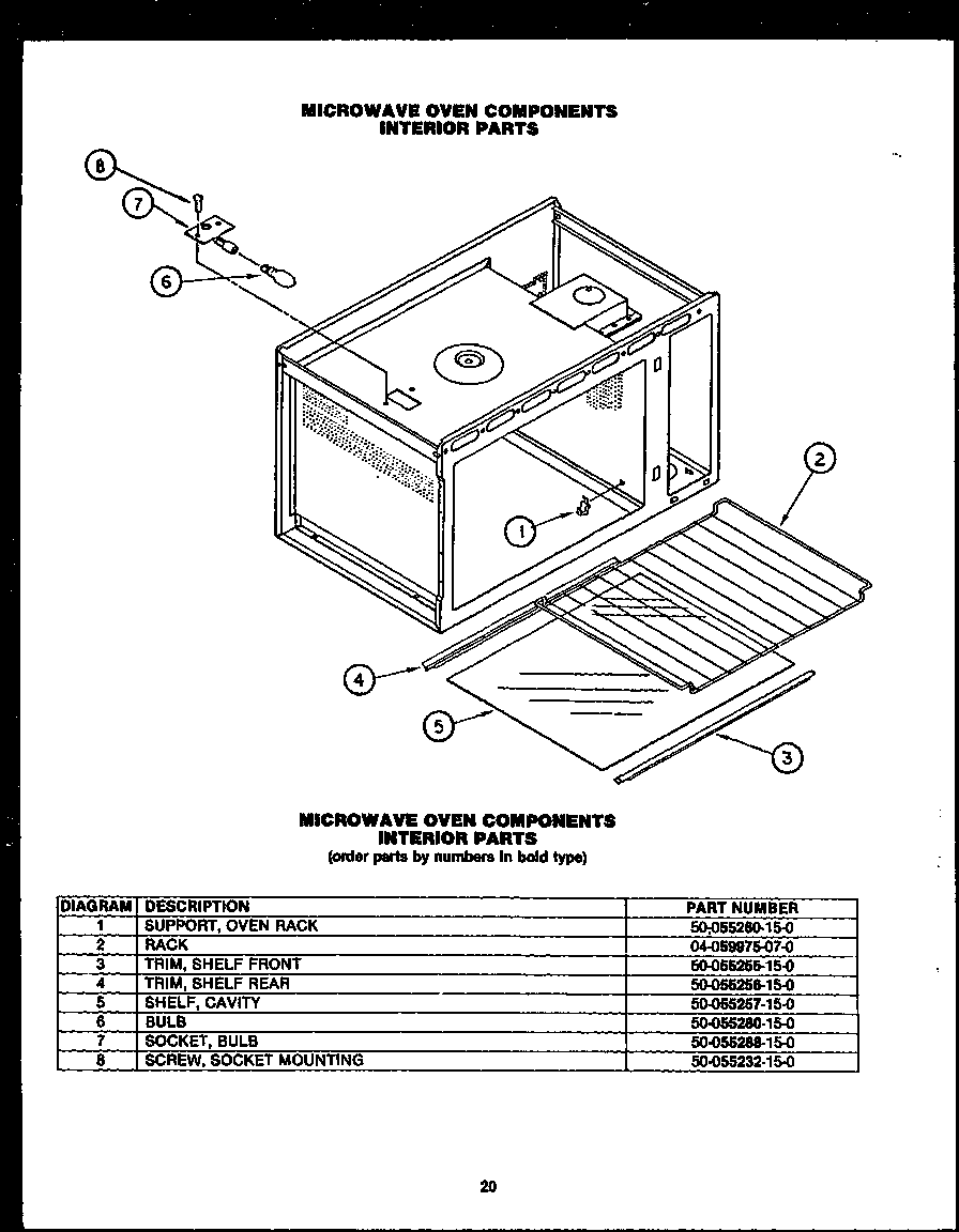 Caloric EKS396 microwave oven components interior parts (eks396) diagram
