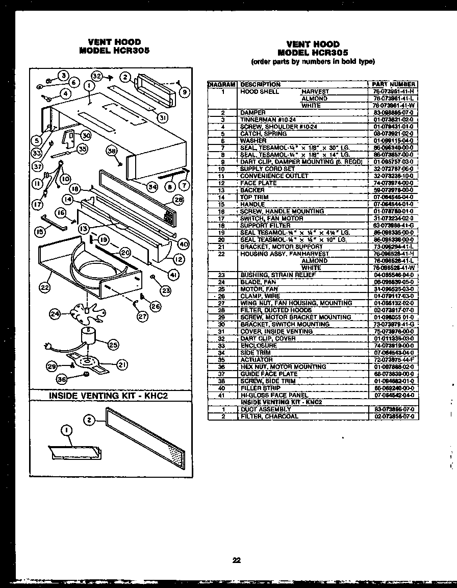 Caloric EKS396 (hcr305) diagram