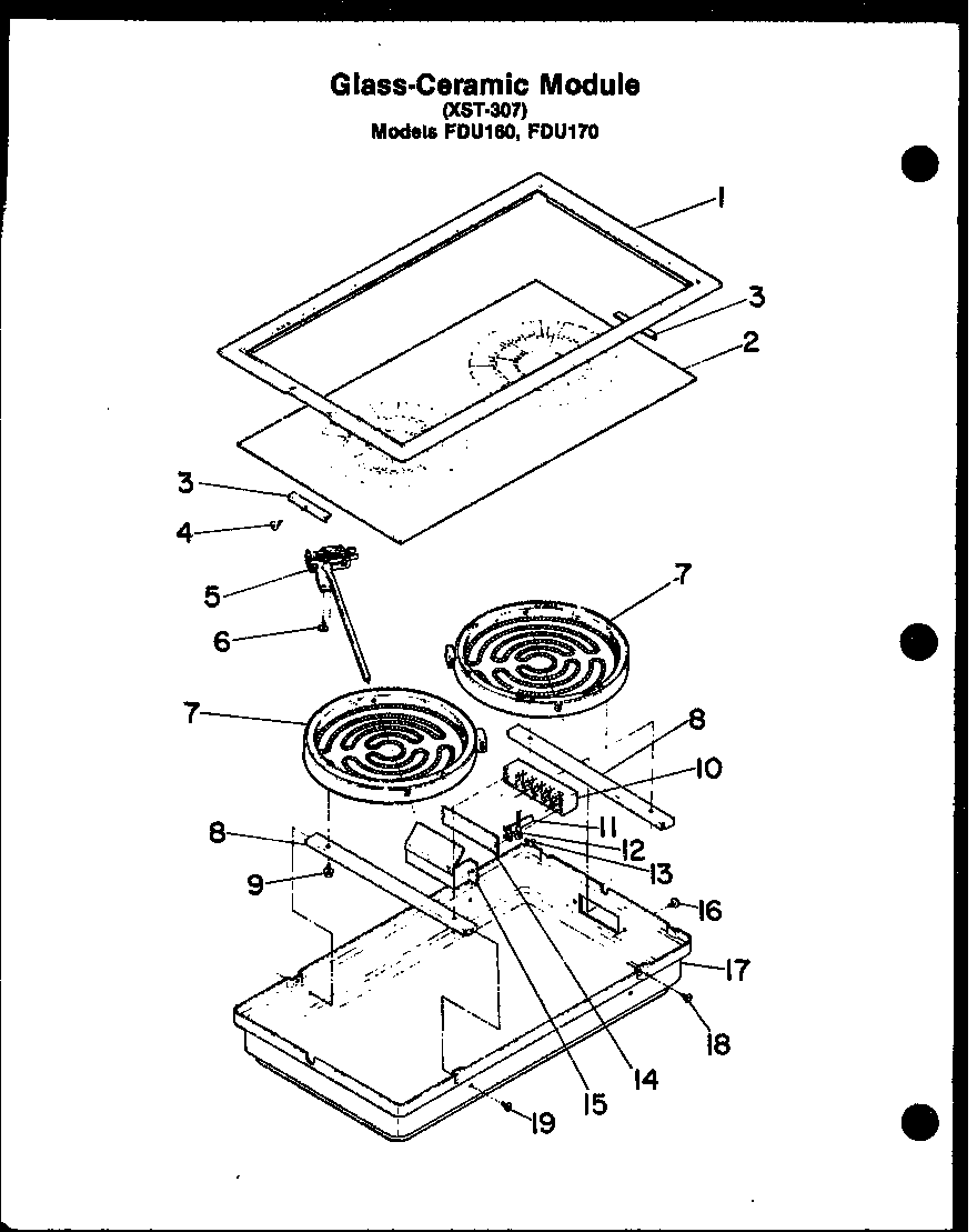 Modern Maid FDU160 glass-ceramic module diagram