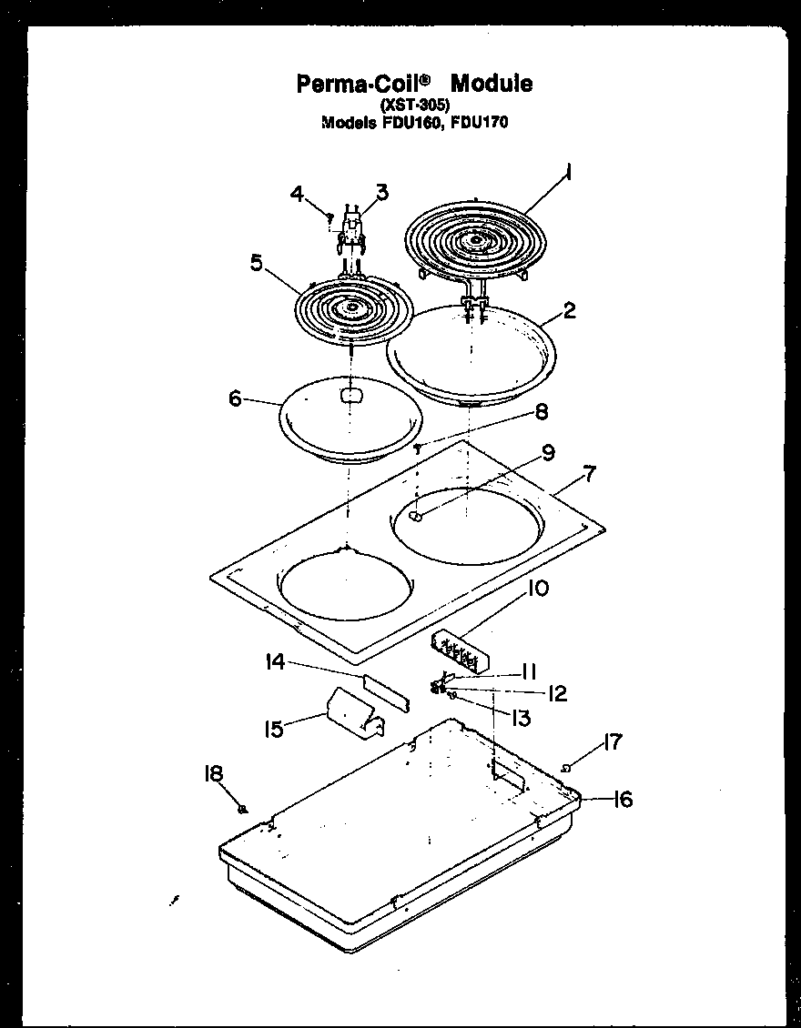 Modern Maid FDU160 perma-coil module diagram