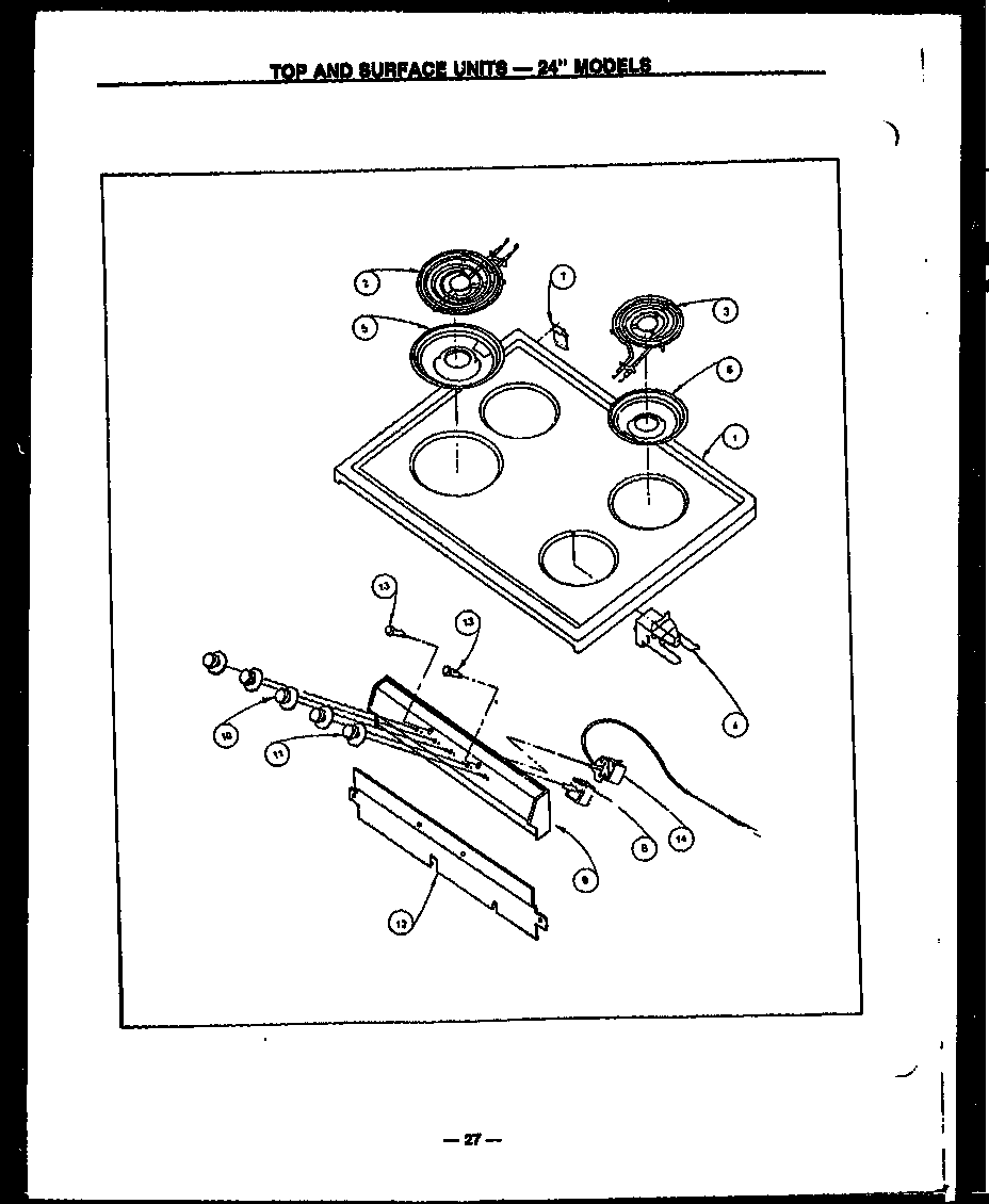 Modern Maid GBC26CK top and surface units-24" models (gbe24aa) (sbe24aa) (gbe24cb) (sbe24cb) (gbe24aaocp) (sbe24aaocp) (gbe24cc) (sbe24cc) (gbe24fc) (sbe24fc) (gbe24aaopt) (sbe24aaopt) diagram