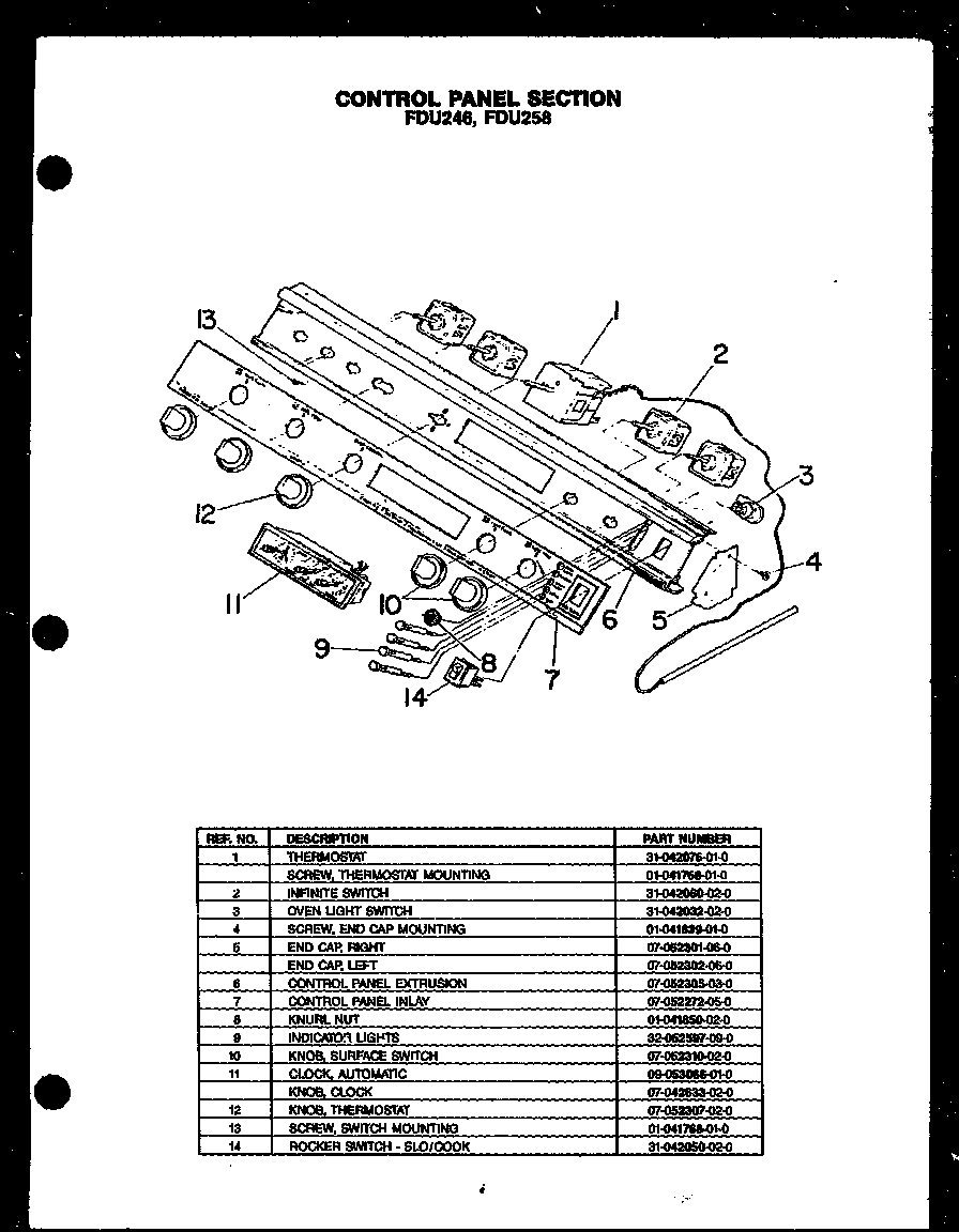 Modern Maid FDU246 control diagram