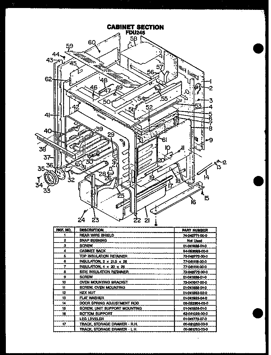 Modern Maid FDU246 cabinet section (fdu246) diagram