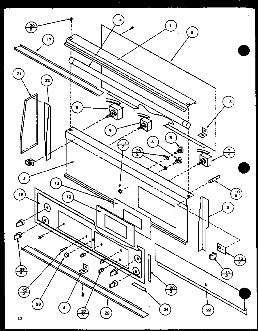 Amana ARR620W1-P1138601S control panel diagram