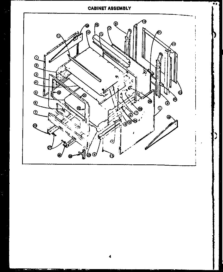 Caloric EHD267 cabinet assembly (ehd112) (ehd267) (ehd312) (ehd335) (ehd341) (ehd363) (ehd379) (ehd397) diagram