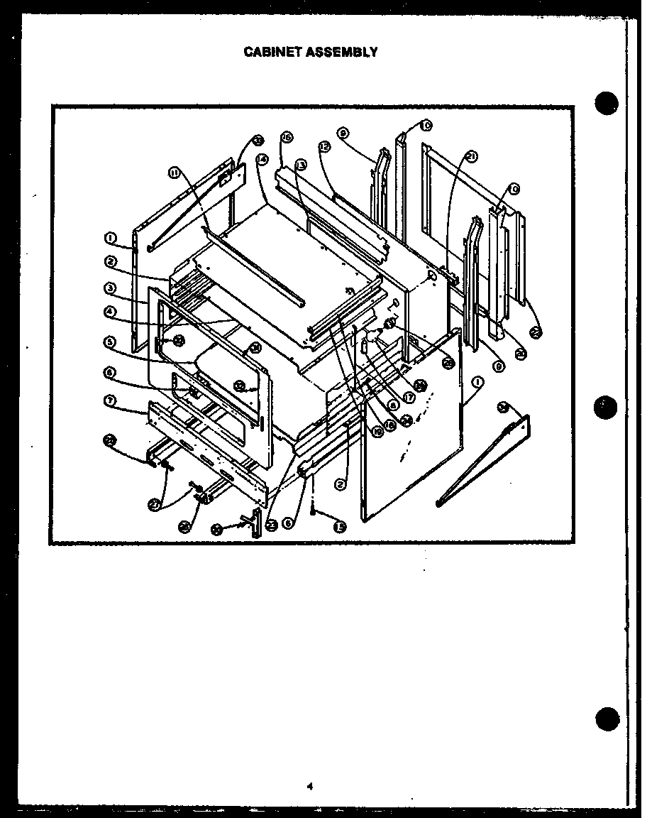 Caloric EHB112 cabinet assembly diagram