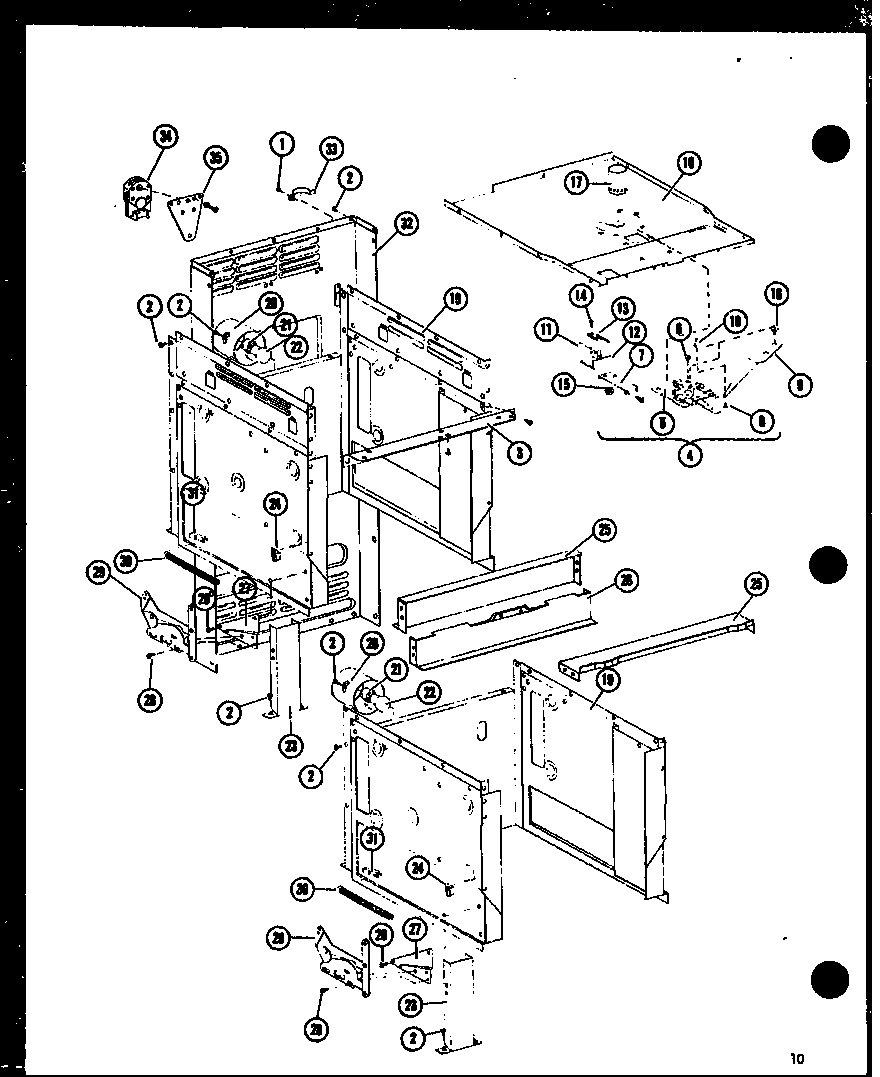 Amana AO-24D-P85379-2S cabinet parts- image only diagram