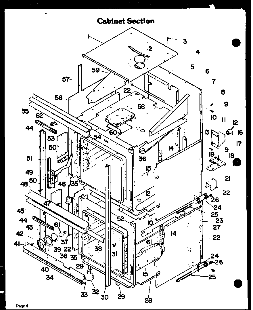Modern Maid DDO-790 cabinet section diagram
