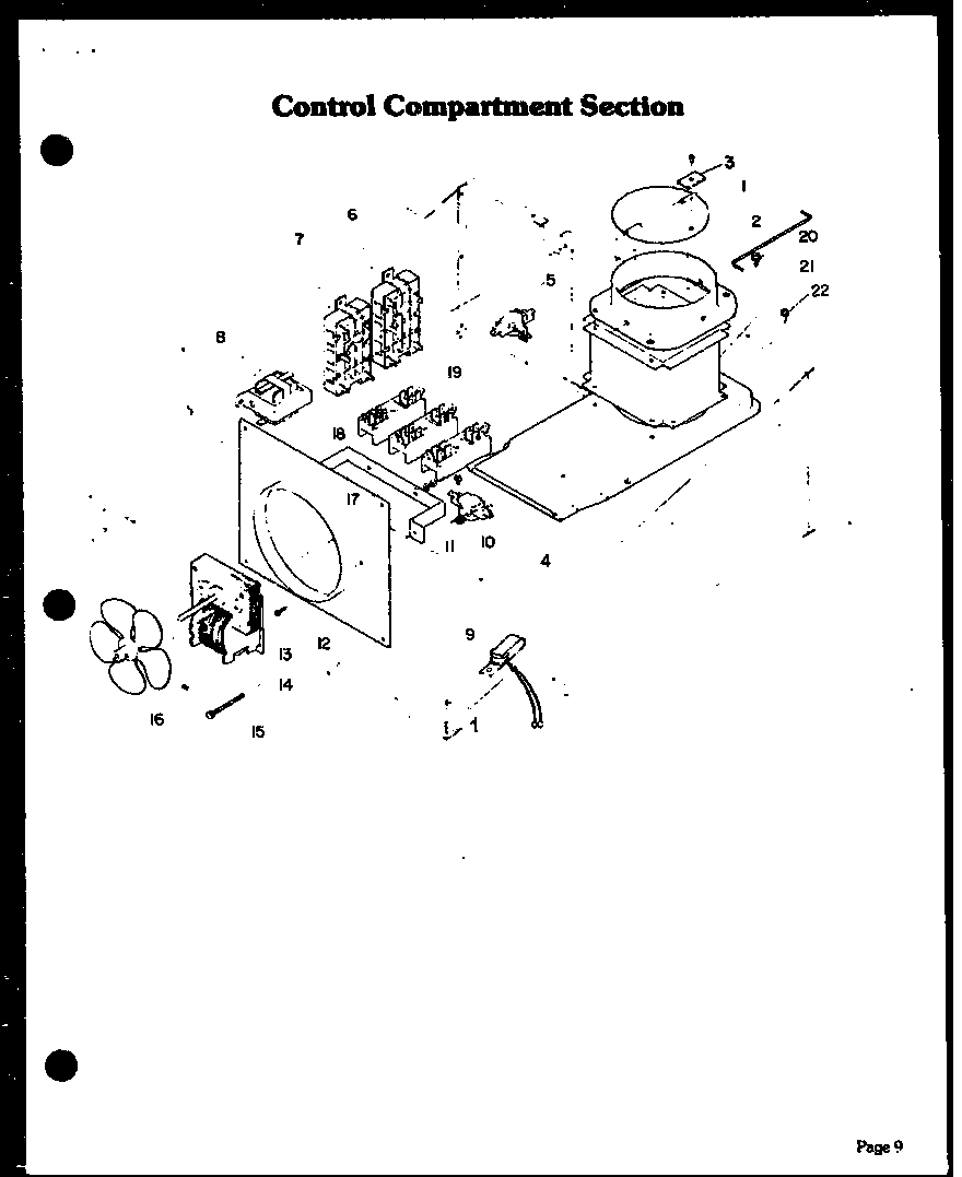 Modern Maid DDO-790 control compartment section diagram