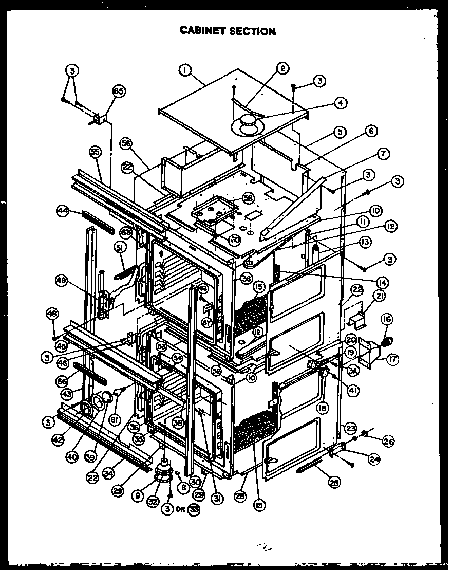 Modern Maid FDO180 cabinet section diagram