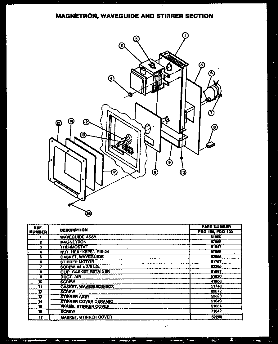 Modern Maid FDO180 magnetron diagram