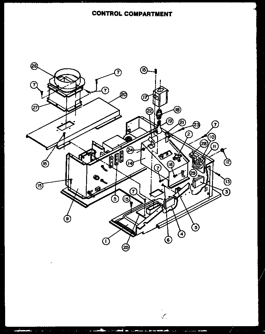 Modern Maid FDO180 control compartment diagram