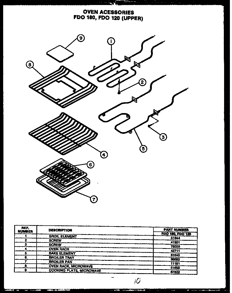Modern Maid FDO180 oven acessories fdo 180 diagram