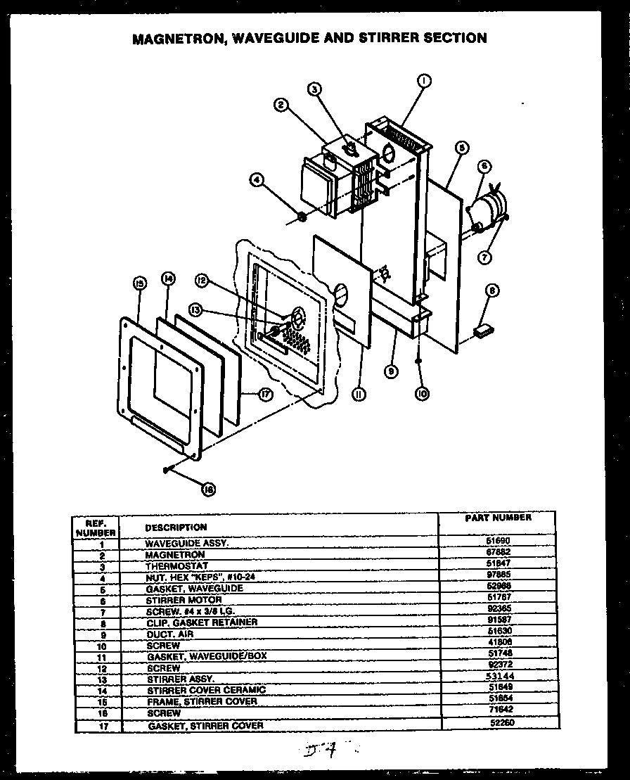 Modern Maid FDO280 magnetron diagram