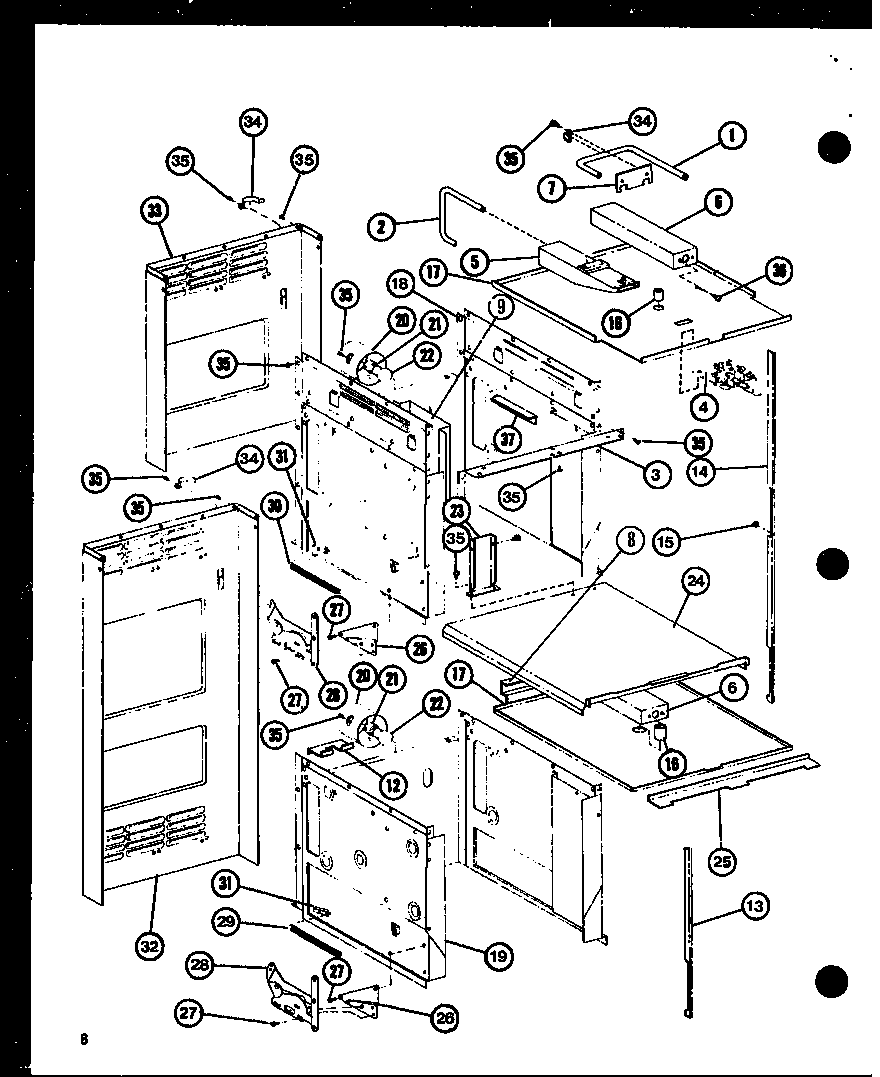 Amana AO24DD-P8556712S cabinet parts diagram