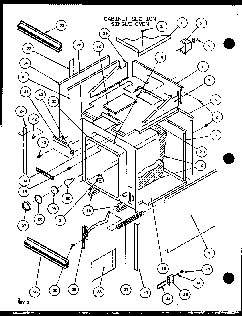 Amana AO27SE-P1108002S cabinet section single oven (ao27sc/p8575501s) (ao27sc/p8575503s) diagram