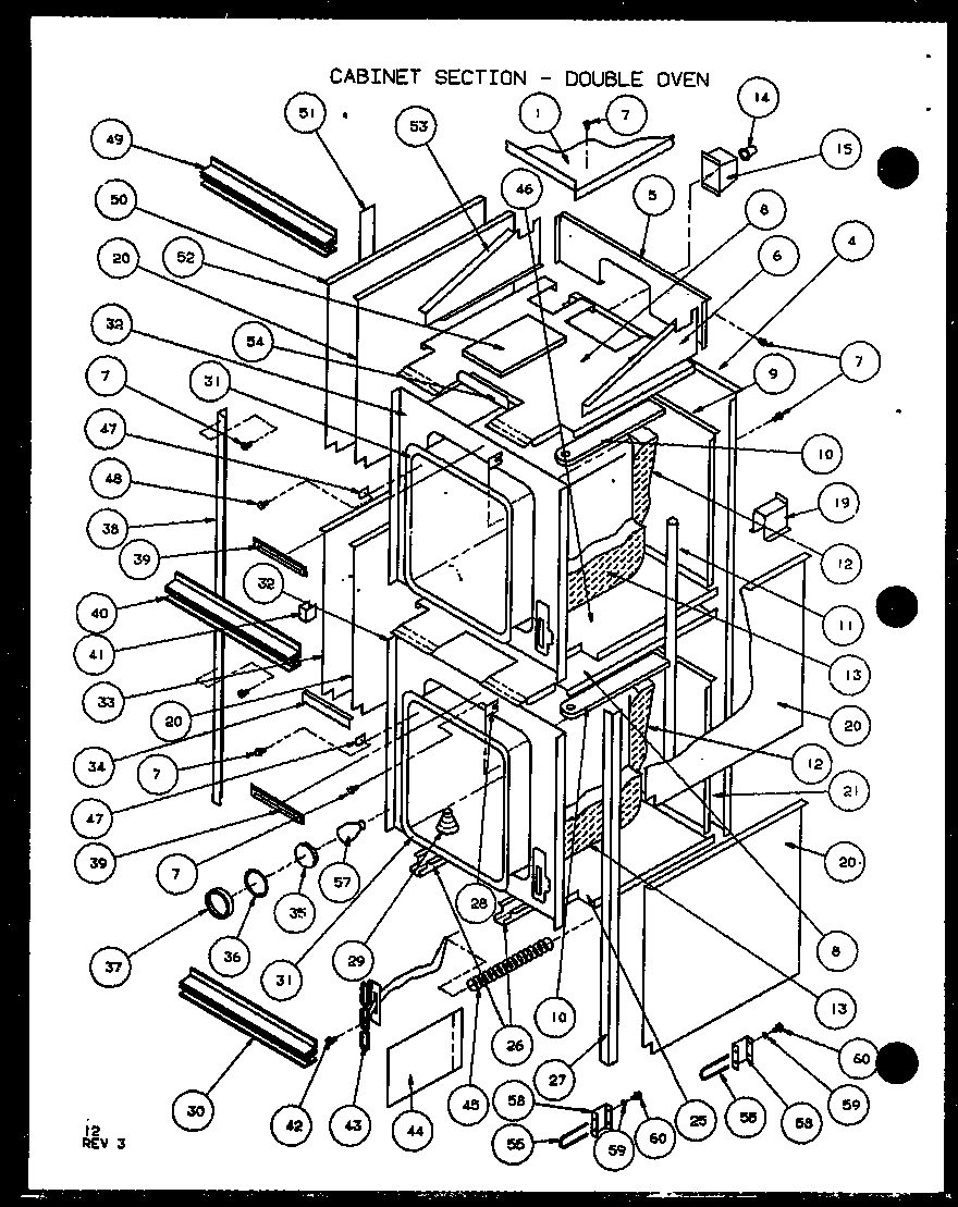 Amana AO27SE-P1108002S cabinet section - double oven (ao27dc/p8575502s) diagram