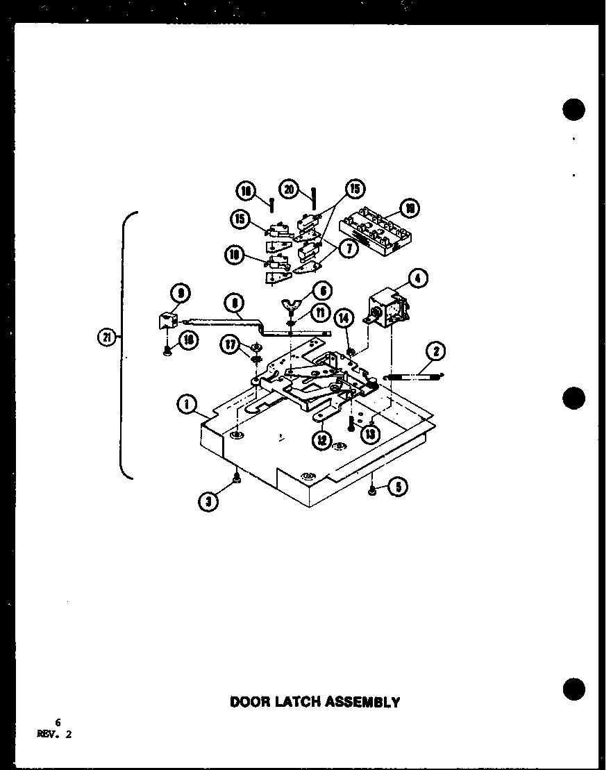Amana AO-27SB-P85547-5S door latch assembly diagram