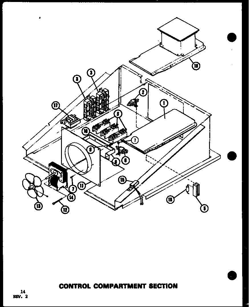 Amana AO-27SB-P85547-5S control compartment section diagram