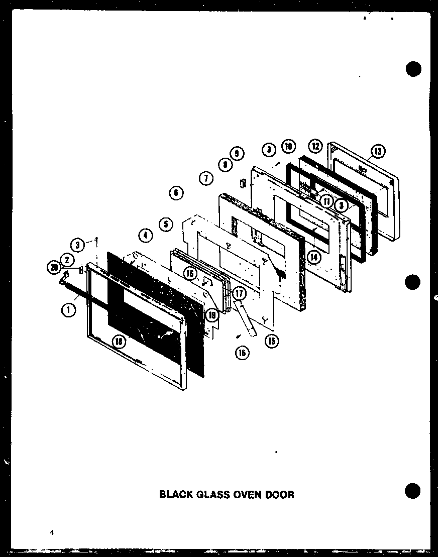 Amana AO-27D-P85547-2S black glass oven door diagram