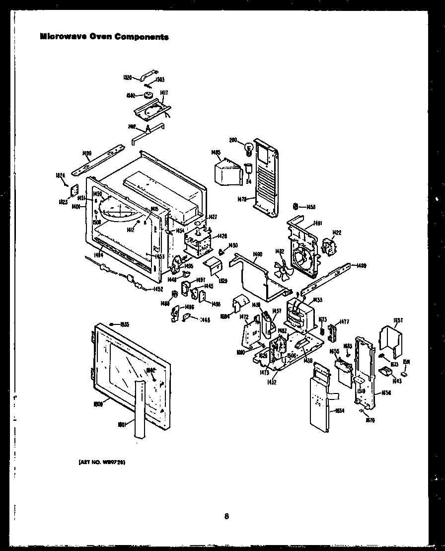 Caloric EKD289 microwave oven components diagram