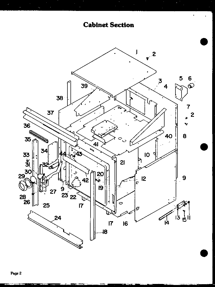 Modern Maid DDO-750 cabinet section diagram