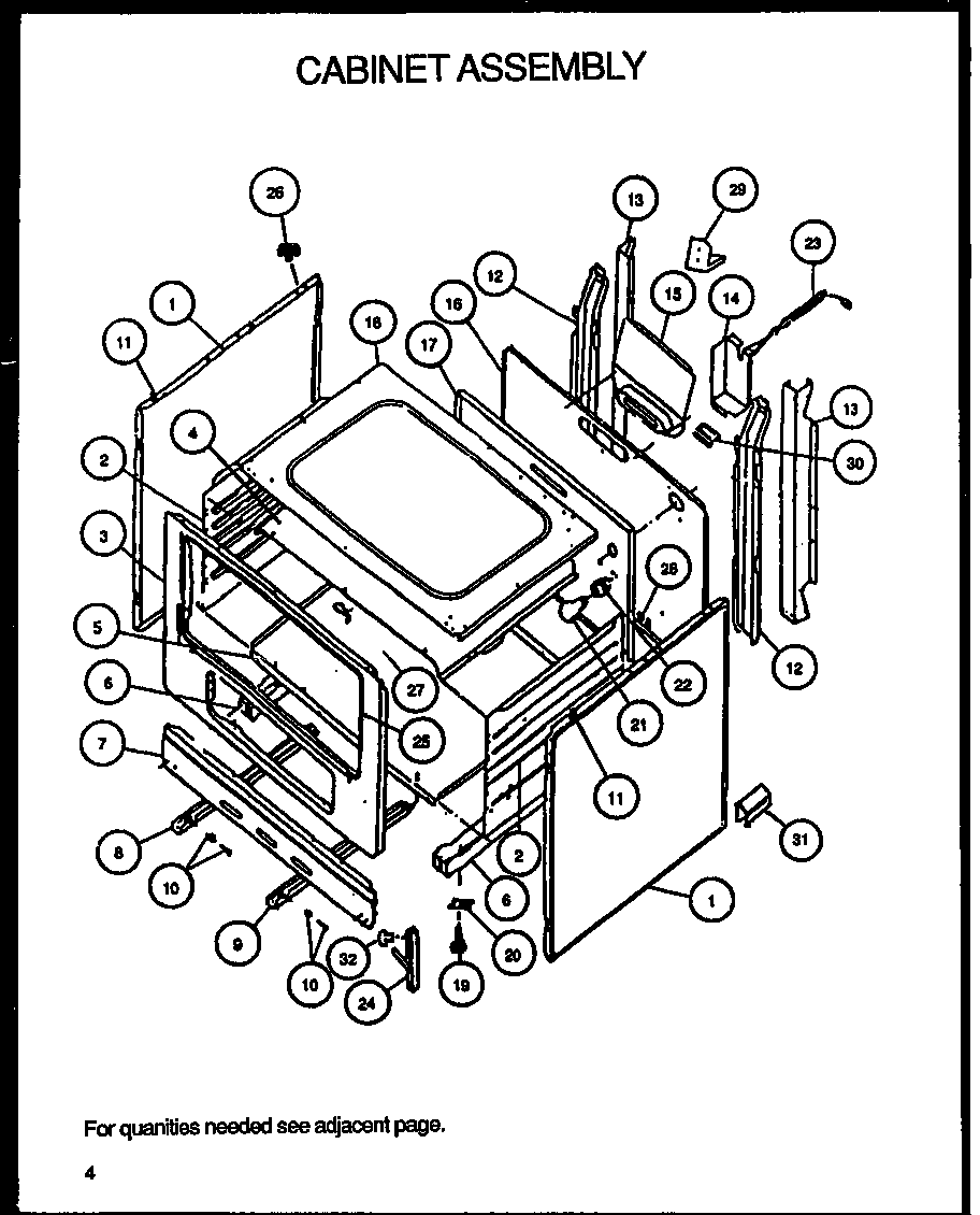 Amana SBK26FS0/P1142148NW cabinet assembly diagram