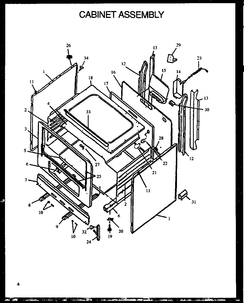 Caloric RMS363UL-P1142380NL cabinet assembly diagram